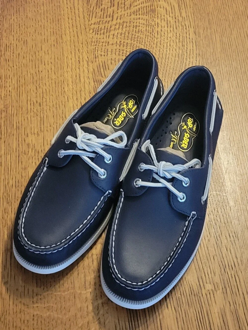 Sperry x J. Crew Authentic Original Leather Boat Shoes - navy, white
